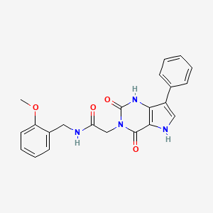 molecular formula C22H20N4O4 B2532322 2-(2,4-dioxo-7-phenyl-1H-pyrrolo[3,2-d]pyrimidin-3(2H,4H,5H)-yl)-N-(2-methoxybenzyl)acetamide CAS No. 1115565-56-4