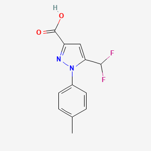 molecular formula C12H10F2N2O2 B2532326 5-(Difluoromethyl)-1-(4-methylphenyl)pyrazole-3-carboxylic acid CAS No. 2248289-21-4