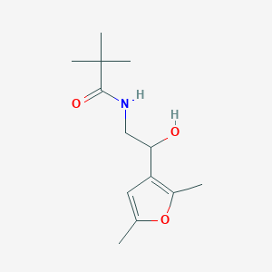 molecular formula C13H21NO3 B2532327 N-(2-(2,5-dimethylfuran-3-yl)-2-hydroxyethyl)pivalamide CAS No. 2320955-55-1