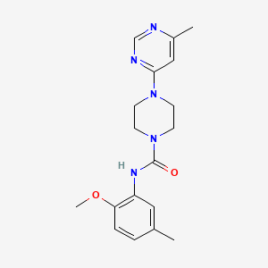 molecular formula C18H23N5O2 B2532331 N-(2-methoxy-5-methylphenyl)-4-(6-methylpyrimidin-4-yl)piperazine-1-carboxamide CAS No. 1396686-87-5