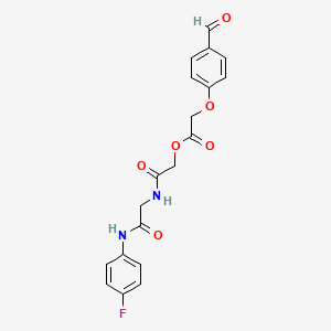 molecular formula C19H17FN2O6 B2532335 [2-[[2-(4-Fluoroanilino)-2-oxoethyl]amino]-2-oxoethyl] 2-(4-formylphenoxy)acetate CAS No. 1117704-95-6