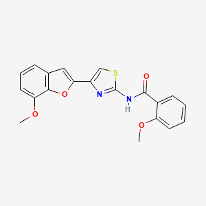 molecular formula C20H16N2O4S B2532339 2-methoxy-N-(4-(7-methoxybenzofuran-2-yl)thiazol-2-yl)benzamide CAS No. 921796-79-4