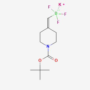 molecular formula C11H18BF3KNO2 B2532348 Potassium ((1-(tert-butoxycarbonyl)piperidin-4-ylidene)methyl)trifluoroborate CAS No. 2416056-16-9