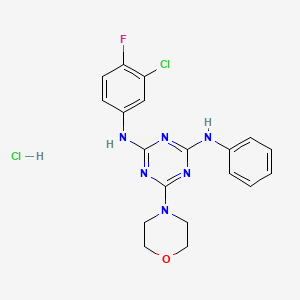 N2-(3-chloro-4-fluorophenyl)-6-morpholino-N4-phenyl-1,3,5-triazine-2,4-diamine hydrochloride