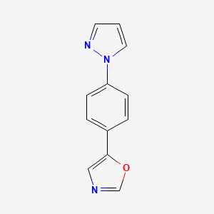 molecular formula C12H9N3O B2532384 5-[4-(1H-pyrazol-1-yl)phenyl]-1,3-oxazole CAS No. 955976-36-0