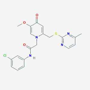 molecular formula C20H19ClN4O3S B2532387 N-(3-chlorophenyl)-2-(5-methoxy-2-(((4-methylpyrimidin-2-yl)thio)methyl)-4-oxopyridin-1(4H)-yl)acetamide CAS No. 920409-19-4