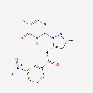 N-(1-(4,5-dimethyl-6-oxo-1,6-dihydropyrimidin-2-yl)-3-methyl-1H-pyrazol-5-yl)-3-nitrobenzamide