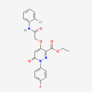 molecular formula C21H17ClFN3O5 B2532391 Ethyl 4-(2-((2-chlorophenyl)amino)-2-oxoethoxy)-1-(4-fluorophenyl)-6-oxo-1,6-dihydropyridazine-3-carboxylate CAS No. 899975-88-3
