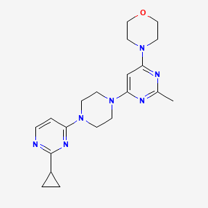 molecular formula C20H27N7O B2532408 4-[6-[4-(2-Cyclopropylpyrimidin-4-yl)piperazin-1-yl]-2-methylpyrimidin-4-yl]morpholine CAS No. 2415533-67-2