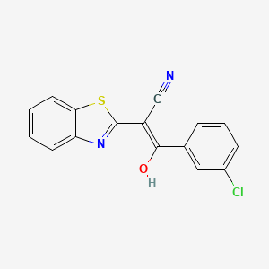molecular formula C16H9ClN2OS B2532410 (E)-2-(benzo[d]thiazol-2(3H)-ylidene)-3-(3-chlorophenyl)-3-oxopropanenitrile CAS No. 476278-33-8