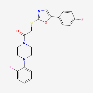 molecular formula C21H19F2N3O2S B2532431 1-(2-Fluorophenyl)-4-({[5-(4-fluorophenyl)-1,3-oxazol-2-yl]thio}acetyl)piperazine CAS No. 1040658-60-3