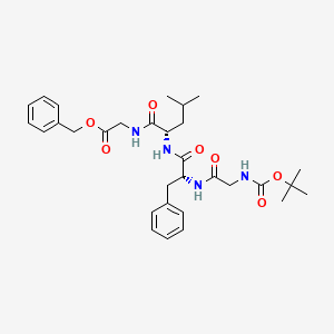 molecular formula C31H42N4O7 B2532437 Benzyl 2-[(2s)-2-[(2r)-2-(2-{[(tert-butoxy)carbonyl]aminoacetamido)-3-phenylpropanamido]-4-methylpentanamido]acetate CAS No. 2227198-99-2