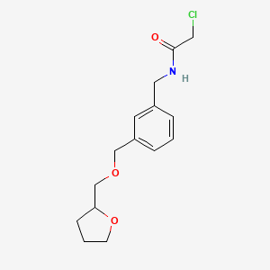 molecular formula C15H20ClNO3 B2532438 2-Chloro-N-[[3-(oxolan-2-ylmethoxymethyl)phenyl]methyl]acetamide CAS No. 2411283-58-2