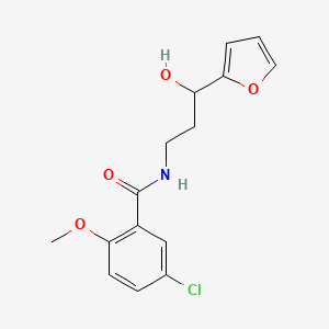 molecular formula C15H16ClNO4 B2532443 5-chloro-N-(3-(furan-2-yl)-3-hydroxypropyl)-2-methoxybenzamide CAS No. 1354500-83-6