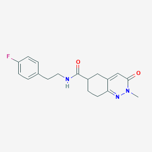 molecular formula C18H20FN3O2 B2532449 N-(4-氟苯乙基)-2-甲基-3-氧代-2,3,5,6,7,8-六氢茚满-6-甲酰胺 CAS No. 1903424-24-7
