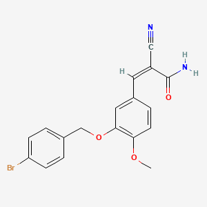 (Z)-3-[3-[(4-bromophenyl)methoxy]-4-methoxyphenyl]-2-cyanoprop-2-enamide