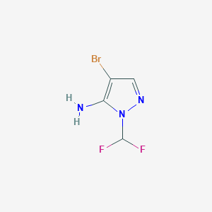 molecular formula C4H4BrF2N3 B2532465 4-Bromo-2-(difluoromethyl)pyrazol-3-amine CAS No. 2226033-95-8