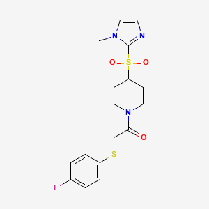 2-((4-fluorophenyl)thio)-1-(4-((1-methyl-1H-imidazol-2-yl)sulfonyl)piperidin-1-yl)ethanone
