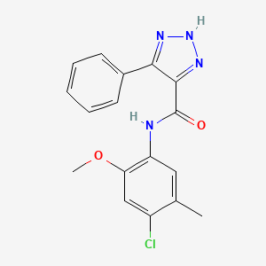molecular formula C17H15ClN4O2 B2532471 N-(4-chloro-2-methoxy-5-methylphenyl)-4-phenyl-1H-1,2,3-triazole-5-carboxamide CAS No. 1788532-03-5