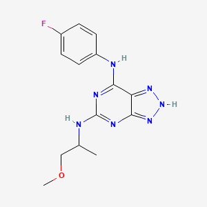 molecular formula C14H16FN7O B2532473 N7-(4-fluorophenyl)-N5-(1-methoxypropan-2-yl)-3H-[1,2,3]triazolo[4,5-d]pyrimidine-5,7-diamine CAS No. 1334372-16-5