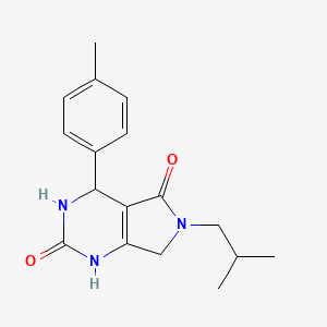 molecular formula C17H21N3O2 B2532481 6-isobutyl-4-(p-tolyl)-3,4,6,7-tetrahydro-1H-pyrrolo[3,4-d]pyrimidine-2,5-dione CAS No. 930658-06-3