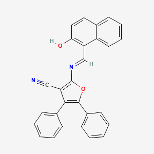 (E)-2-(((2-hydroxynaphthalen-1-yl)methylene)amino)-4,5-diphenylfuran-3-carbonitrile