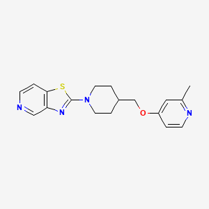 molecular formula C18H20N4OS B2532488 2-[4-[(2-Methylpyridin-4-yl)oxymethyl]piperidin-1-yl]-[1,3]thiazolo[4,5-c]pyridine CAS No. 2379971-48-7