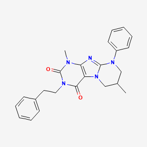 1,7-dimethyl-3-phenethyl-9-phenyl-6,7,8,9-tetrahydropyrimido[2,1-f]purine-2,4(1H,3H)-dione