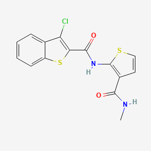 molecular formula C15H11ClN2O2S2 B2532501 3-chloro-N-(3-(methylcarbamoyl)thiophen-2-yl)benzo[b]thiophene-2-carboxamide CAS No. 888413-50-1