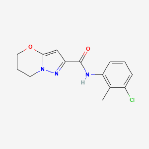 molecular formula C14H14ClN3O2 B2532509 N-(3-chloro-2-methylphenyl)-6,7-dihydro-5H-pyrazolo[5,1-b][1,3]oxazine-2-carboxamide CAS No. 1448035-22-0