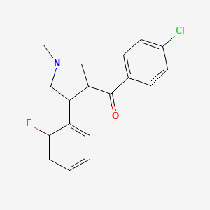 molecular formula C18H17ClFNO B2532511 (4-chlorophenyl)[4-(2-fluorophenyl)-1-methyltetrahydro-1H-pyrrol-3-yl]methanone CAS No. 338777-14-3