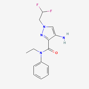 molecular formula C14H16F2N4O B2532515 4-Amino-1-(2,2-difluoroethyl)-N-ethyl-N-phenyl-1H-pyrazole-3-carboxamide CAS No. 2101195-87-1