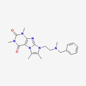 molecular formula C21H26N6O2 B2532521 6-[2-[Benzyl(methyl)amino]ethyl]-2,4,7,8-tetramethylpurino[7,8-a]imidazole-1,3-dione CAS No. 922478-23-7