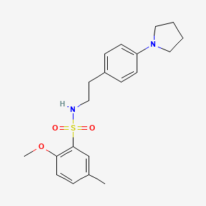 2-methoxy-5-methyl-N-(4-(pyrrolidin-1-yl)phenethyl)benzenesulfonamide