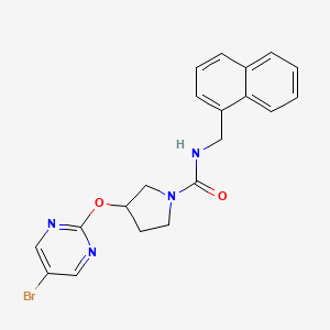 molecular formula C20H19BrN4O2 B2532532 3-[(5-bromopyrimidin-2-yl)oxy]-N-[(naphthalen-1-yl)methyl]pyrrolidine-1-carboxamide CAS No. 2097888-90-7