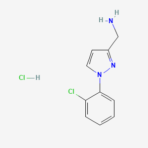 molecular formula C10H11Cl2N3 B2532535 [1-(2-氯苯基)吡唑-3-基]甲胺；盐酸盐 CAS No. 2378502-08-8