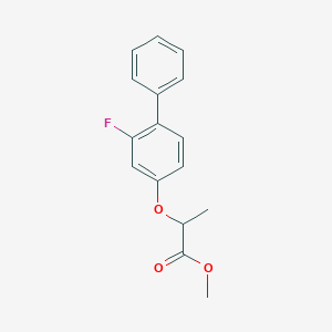 molecular formula C16H15FO3 B2532539 Methyl 2-[(2-fluoro[1,1'-biphenyl]-4-yl)oxy]propanoate CAS No. 477846-58-5