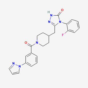 3-((1-(3-(1H-pyrazol-1-yl)benzoyl)piperidin-4-yl)methyl)-4-(2-fluorophenyl)-1H-1,2,4-triazol-5(4H)-one