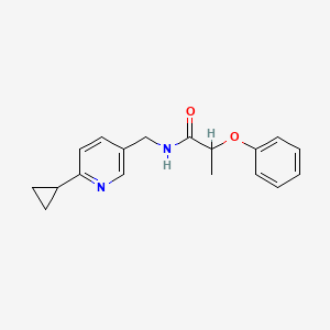 molecular formula C18H20N2O2 B2532549 N-[(6-cyclopropylpyridin-3-yl)methyl]-2-phenoxypropanamide CAS No. 2097860-78-9