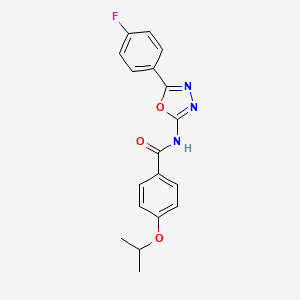 molecular formula C18H16FN3O3 B2532551 N-(5-(4-氟苯基)-1,3,4-恶二唑-2-基)-4-异丙氧基苯甲酰胺 CAS No. 865285-66-1