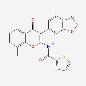 molecular formula C22H15NO5S B2532561 N-[3-(1,3-benzodioxol-5-yl)-8-methyl-4-oxochromen-2-yl]thiophene-2-carboxamide CAS No. 883960-42-7