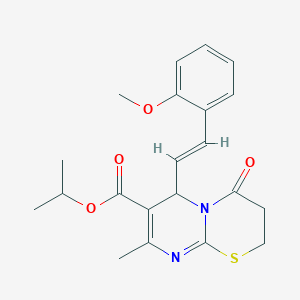 (E)-isopropyl 6-(2-methoxystyryl)-8-methyl-4-oxo-2,3,4,6-tetrahydropyrimido[2,1-b][1,3]thiazine-7-carboxylate