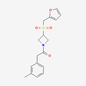 molecular formula C17H19NO4S B2532568 1-(3-((呋喃-2-基甲基)磺酰基)氮杂环丁-1-基)-2-(间甲苯基)乙酮 CAS No. 1797343-66-8