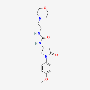 molecular formula C18H26N4O4 B2532574 1-(1-(4-Methoxyphenyl)-5-oxopyrrolidin-3-yl)-3-(2-morpholinoethyl)urea CAS No. 894027-91-9