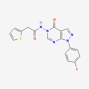 molecular formula C17H12FN5O2S B2532575 N-(1-(4-fluorophenyl)-4-oxo-1H-pyrazolo[3,4-d]pyrimidin-5(4H)-yl)-2-(thiophen-2-yl)acetamide CAS No. 941971-20-6