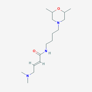 molecular formula C16H31N3O2 B2532579 (E)-4-(Dimethylamino)-N-[4-(2,6-dimethylmorpholin-4-yl)butyl]but-2-enamide CAS No. 2411332-60-8