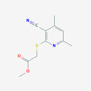 molecular formula C11H12N2O2S B2532593 Acétate de méthyle 2-(3-cyano-4,6-diméthyl-2-pyridylthio) CAS No. 332874-89-2