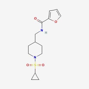 molecular formula C14H20N2O4S B2532605 N-((1-(cyclopropylsulfonyl)piperidin-4-yl)methyl)furan-2-carboxamide CAS No. 1235075-60-1
