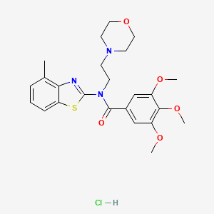 molecular formula C24H30ClN3O5S B2532615 3,4,5-trimethoxy-N-(4-methylbenzo[d]thiazol-2-yl)-N-(2-morpholinoethyl)benzamide hydrochloride CAS No. 1219171-95-5