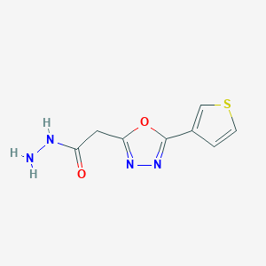 molecular formula C8H8N4O2S B2532643 2-[5-(Thiophen-3-yl)-1,3,4-oxadiazol-2-yl]acetohydrazide CAS No. 1326942-98-6